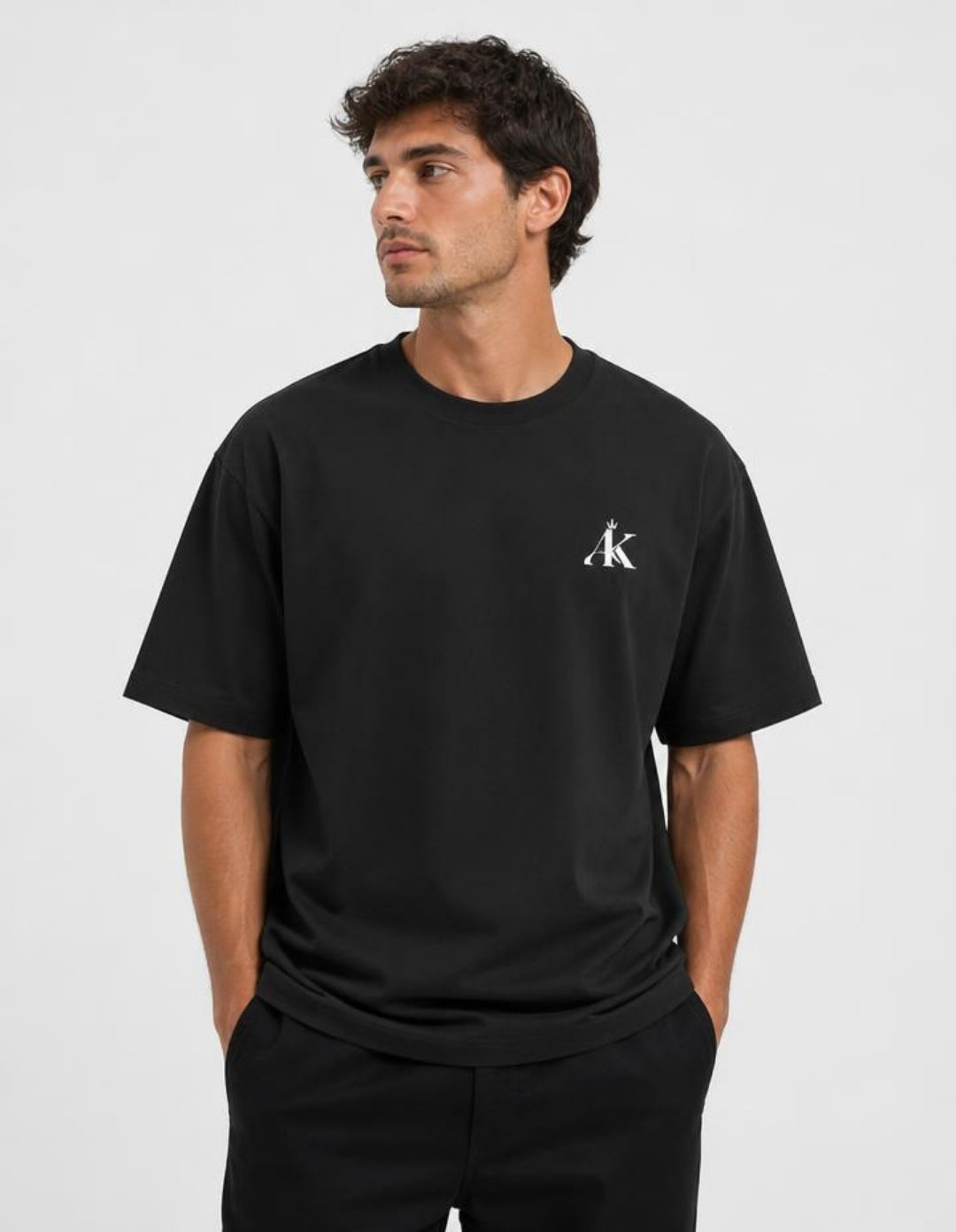 AK Luxury Signature Oversized T-Shirt – Black | 260 GSM