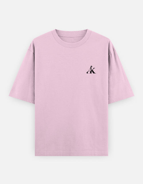 AK Luxury Pastel Pink Oversized T-Shirt front view